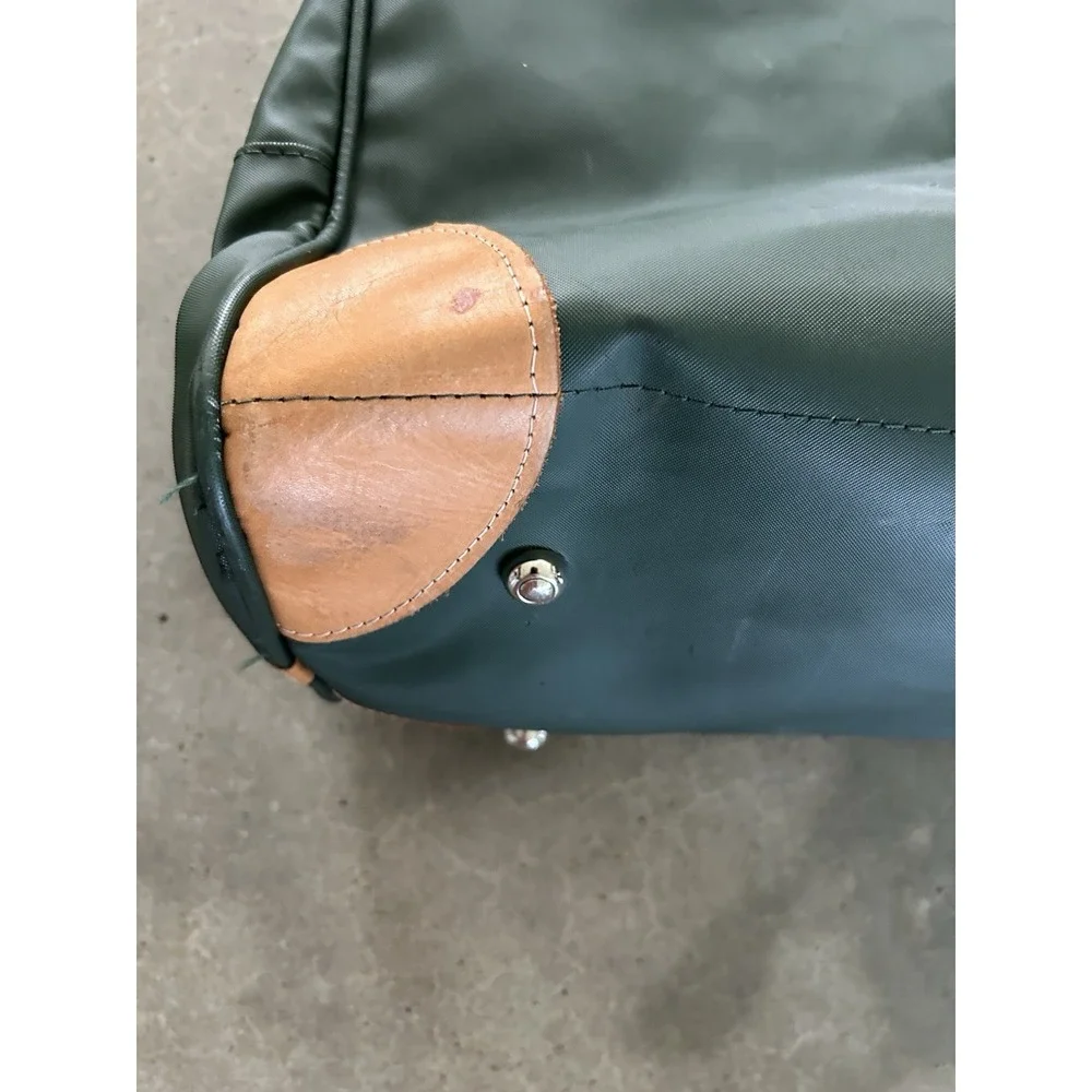 Jon Hart Coachman‎ Duffle Travel Bag Coated Canvas Leather Trim & Koozie Holder